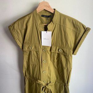 Deluc Khaki Jumpsuit, XS, NWT